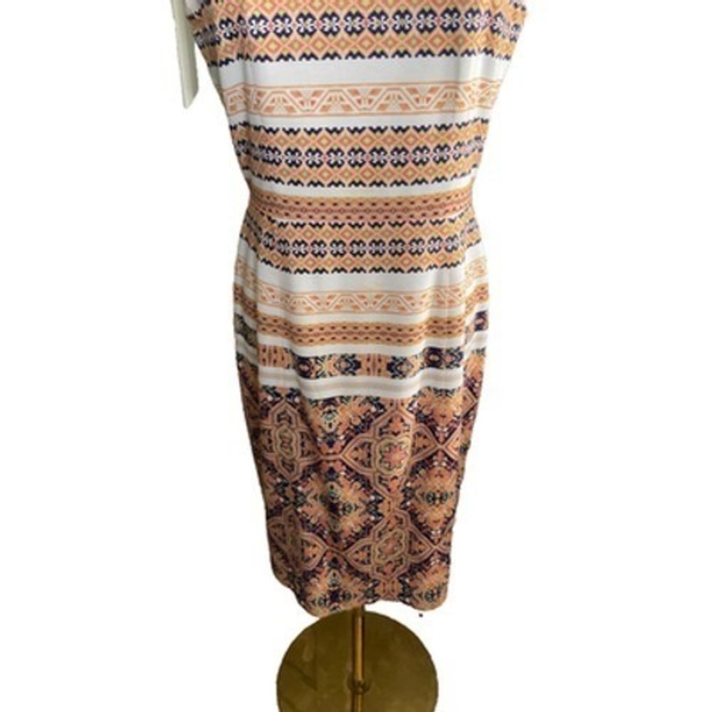 Cremieux Women Size 4 Geometric Medallion Print Sleeveless Sheath Dress Multi - Picture 13 of 14